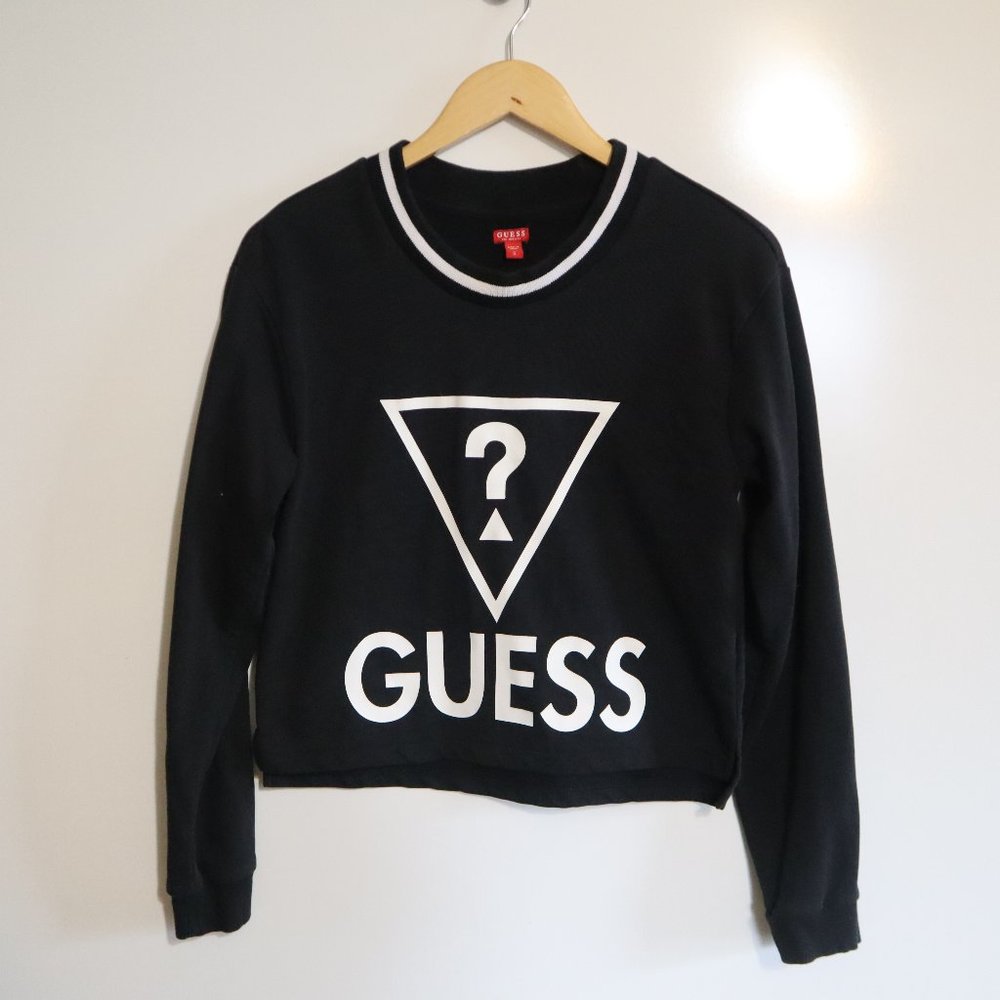Guess Logo Question Mark Long Sleeve Sweater SM